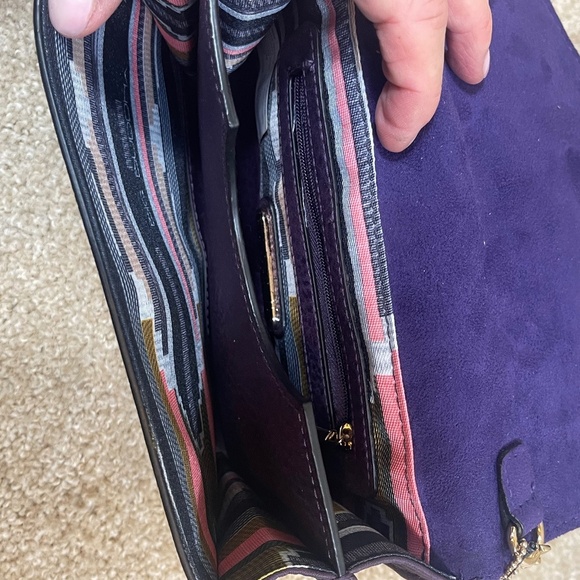 NWT Purple Suede Big Buddha Crossbody purse - Picture 5 of 5